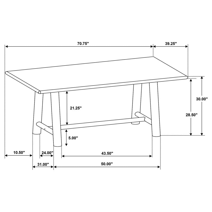 Duncan 7-Piece Rectangular Wood Dining Table Set Washed Oak