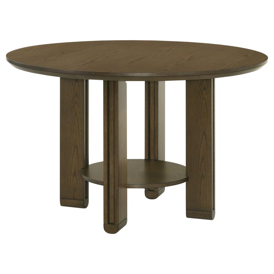 Ottowa 5-Piece Round Wood Dining Room Table Set Brown