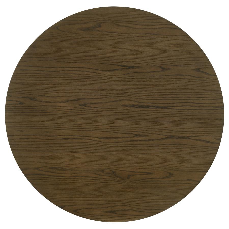 Ottowa 47-Inch Round Wood Dining Table With Shelf Brown