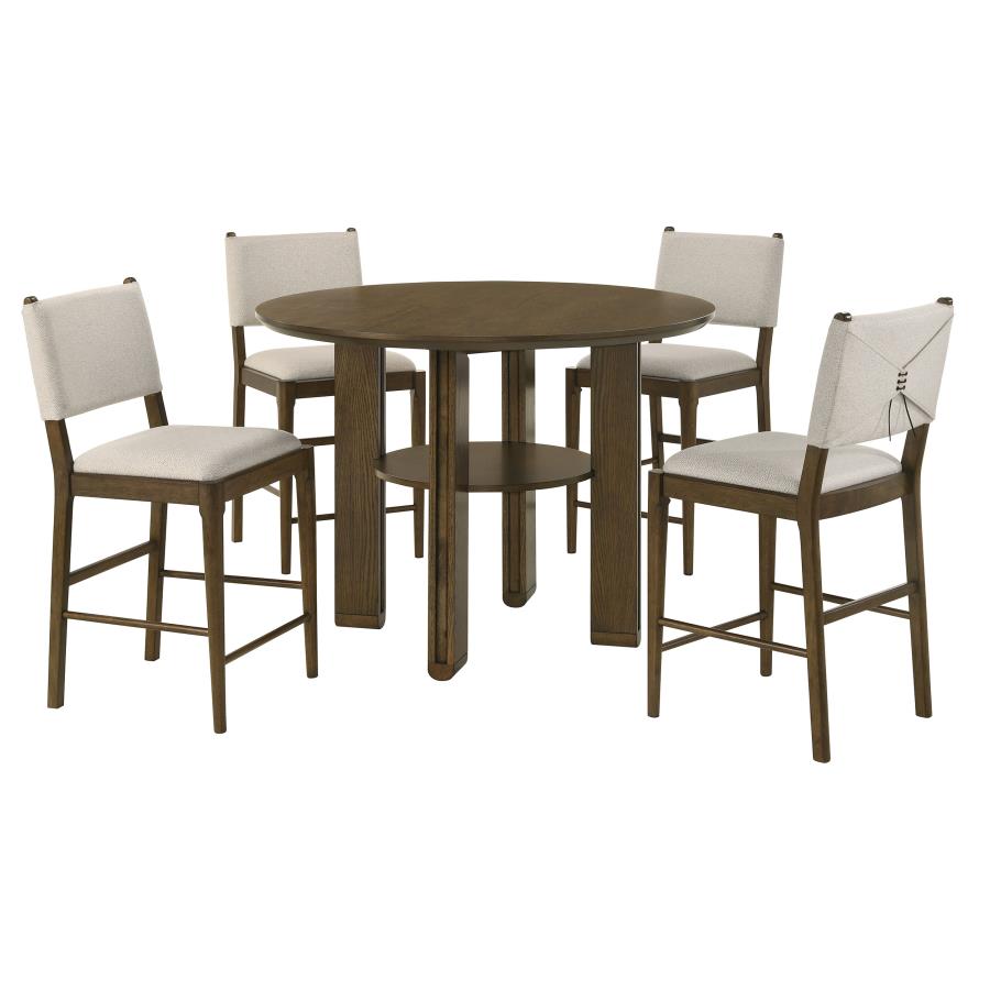 Ottowa 5-Piece Round Counter Height Dining Room Set Brown