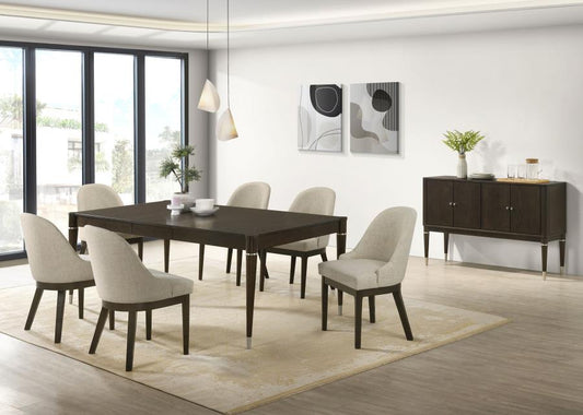 Reseda 8-Piece Dining Set With Sideboard Ash Brown