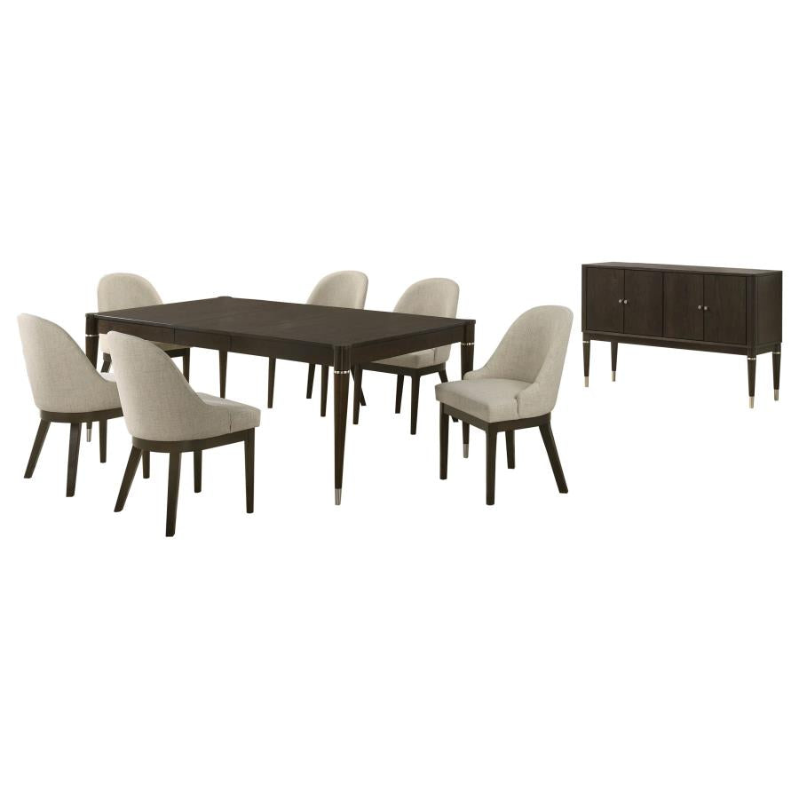 Reseda 8-Piece Dining Set With Sideboard Ash Brown