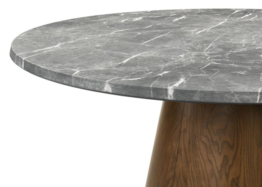 Franklin 5-Piece Round Dining Table Set Grey And Dark Brown
