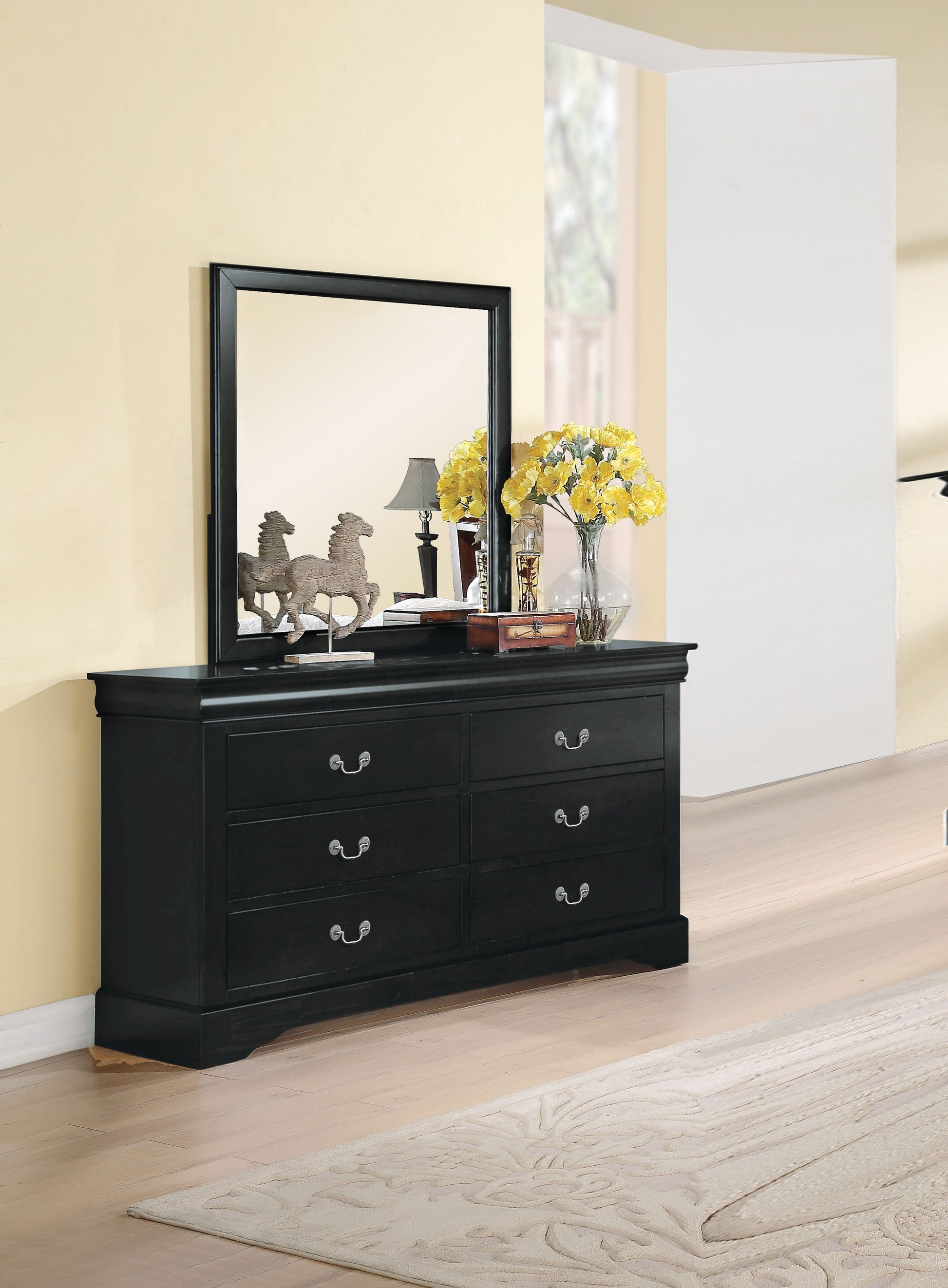 Louis Philippe III Black Dresser - ATL FURNITURE