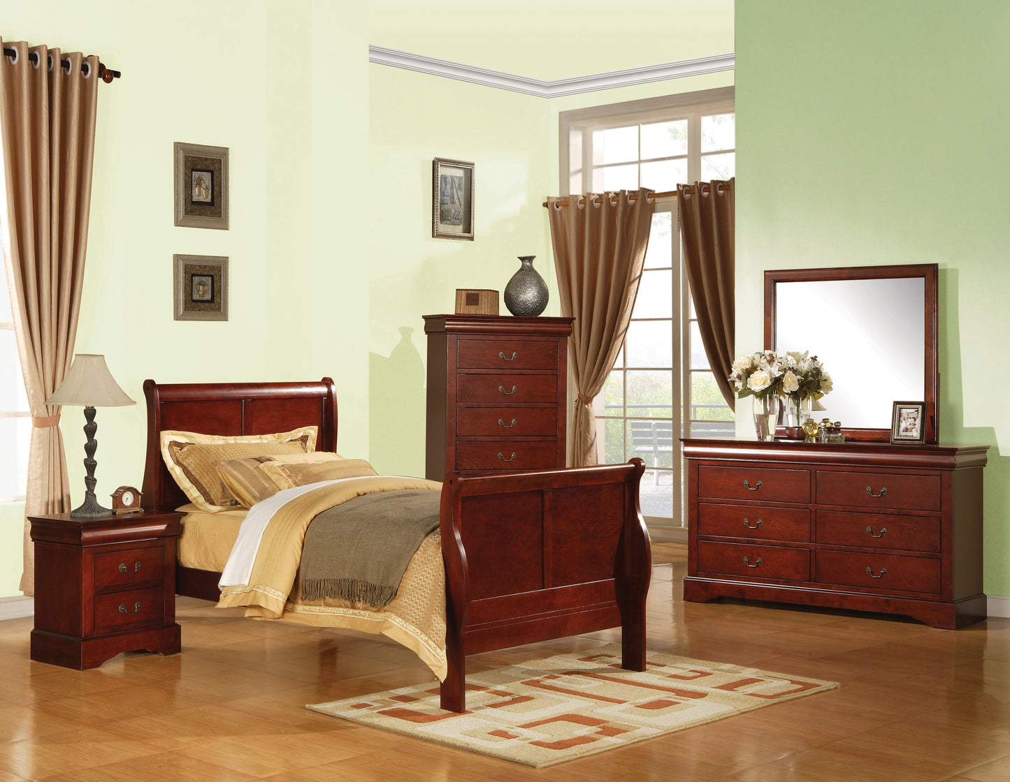 Louis Philippe III Cherry Full Bed - ATL FURNITURE