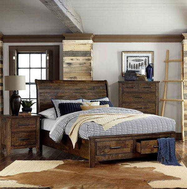 Homelegance - Jerrick 3 Piece Eastern King Platform With Storage Bedroom Set In Burnished Brown - 1957K-1Ek-3Set - ATL FURNITURE