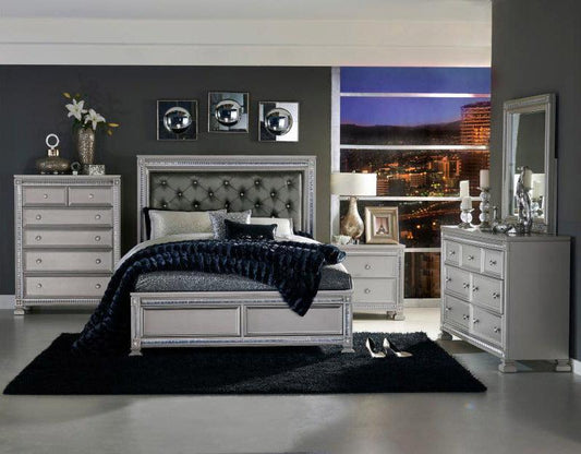 Homelegance - Bevelle 6 Piece Eastern King Bedroom Set In Silver - 1958K-1Ek-6Set - ATL FURNITURE