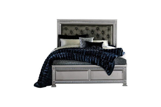 Bevelle Eastern King Bed In Silver - 1958K-1Ek* - ATL FURNITURE