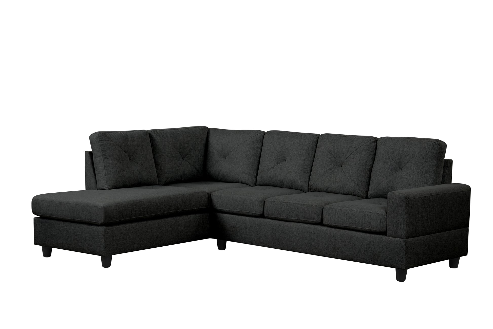 Desmond Sectional (Black) - ATL FURNITURE