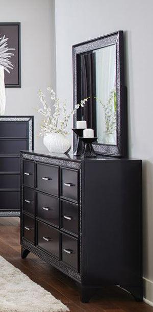 Homelegance - Salon Dresser And Mirror In Pearl Black Metallic - 1572Bk-Dm - ATL FURNITURE