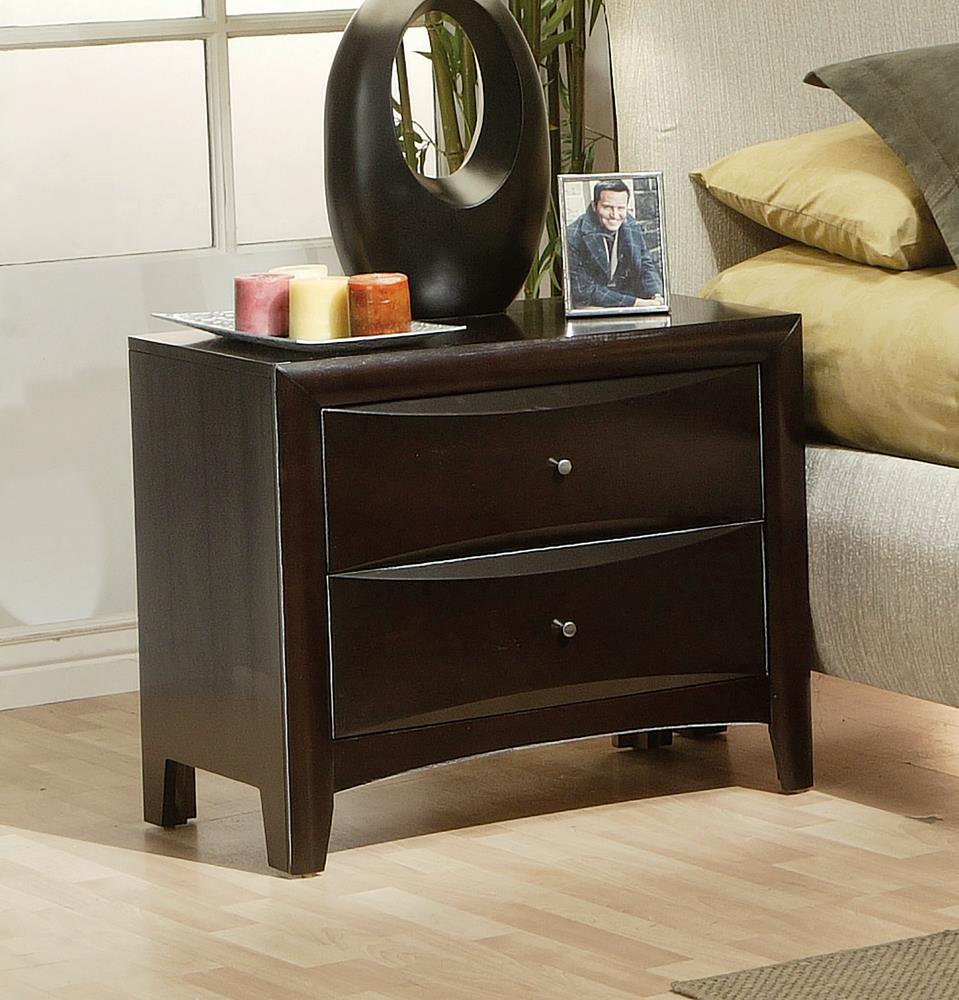 Phoenix Cappuccino Nightstand - ATL FURNITURE