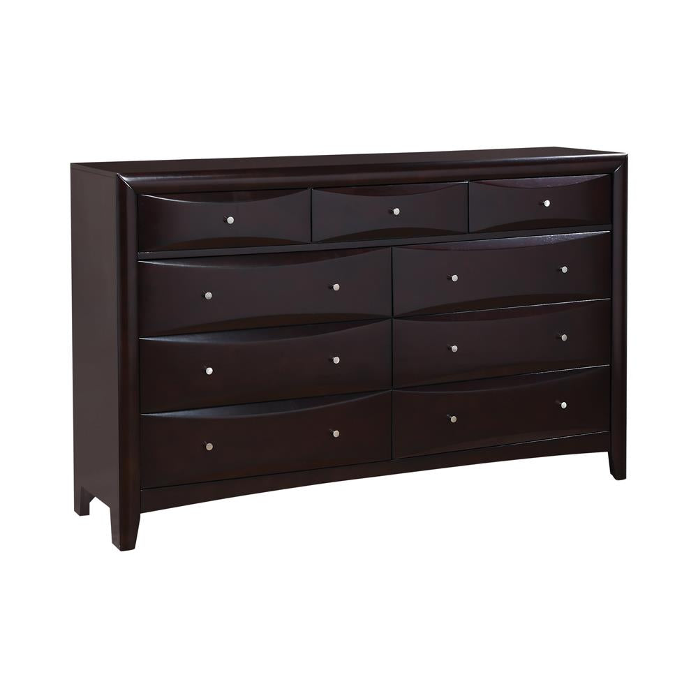 Phoenix Transitional Deep Cappuccino Dresser - ATL FURNITURE