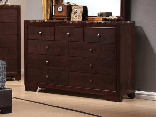 Conner Casual Cappuccino Nine-Drawer Dresser - ATL FURNITURE