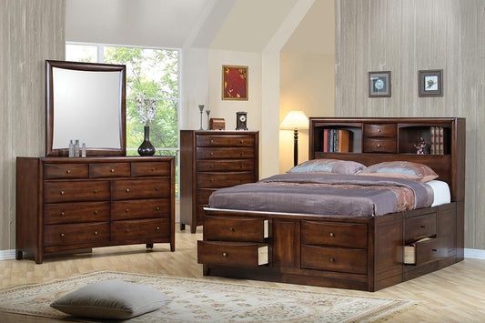 Hillary and Scottsdale Cappuccino King Four-Piece Bedroom Set - ATL FURNITURE