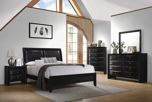 Briana Wood Eastern King Panel Bed Black