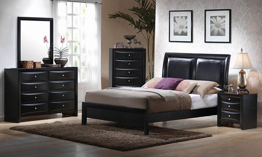 Briana Black Transitional King Bed - ATL FURNITURE