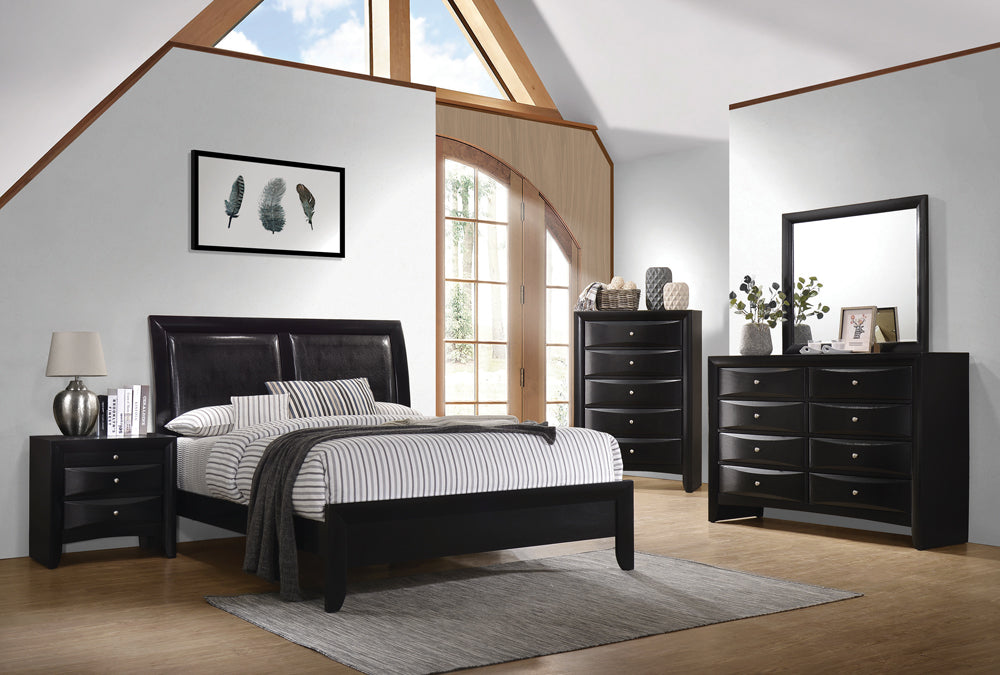 Briana Wood Eastern King Panel Bed Black