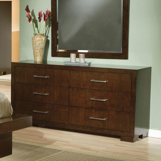 Jessica Cappuccino Six-Drawer Dresser - ATL FURNITURE