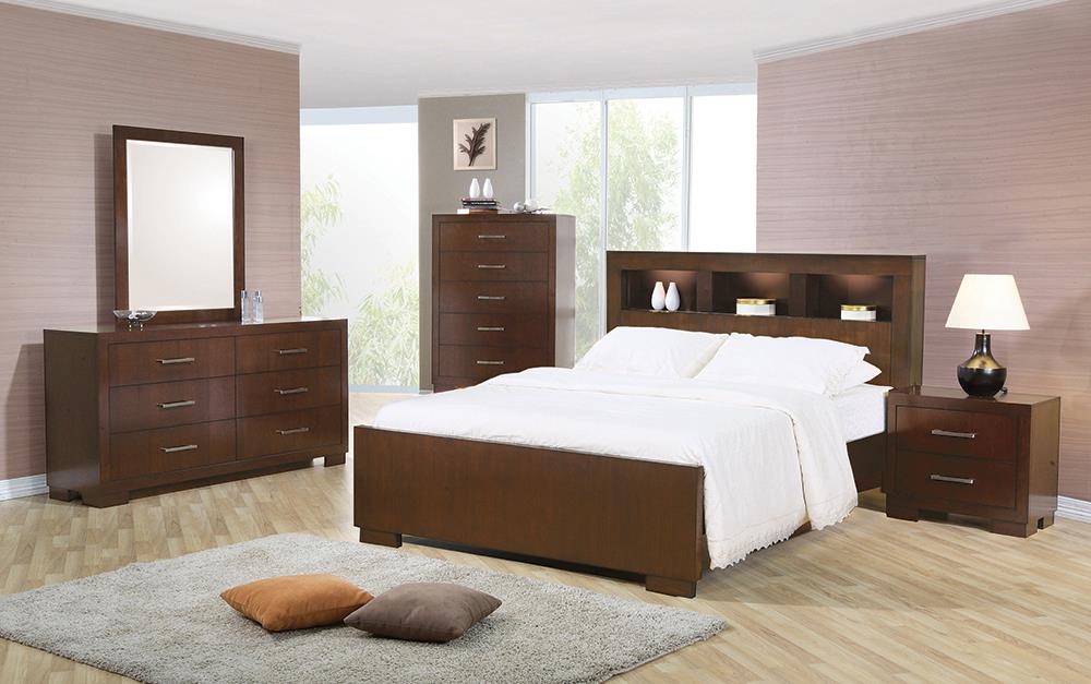 Jessica Dark Cappuccino King Four-Piece Bedroom Set With Storage Bed - ATL FURNITURE