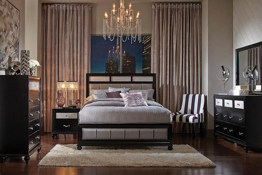 Barzini Transitional Eastern King Bed - ATL FURNITURE