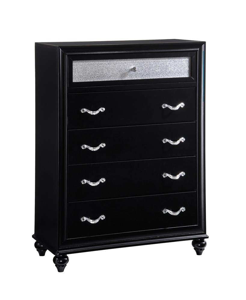 Barzini Five-Drawer Chest With Metallic Drawer Front - ATL FURNITURE