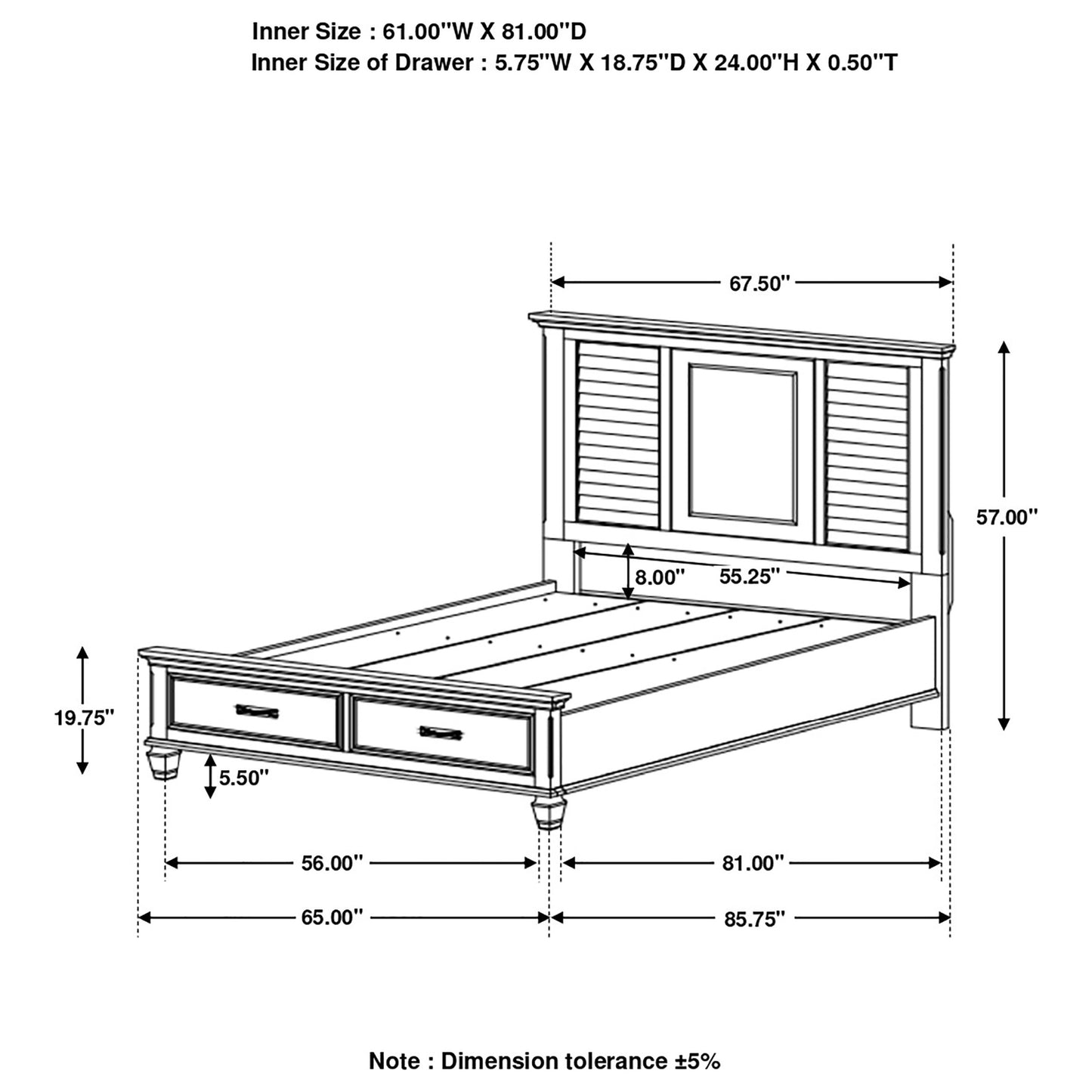 8" Premium Futon Pad Black