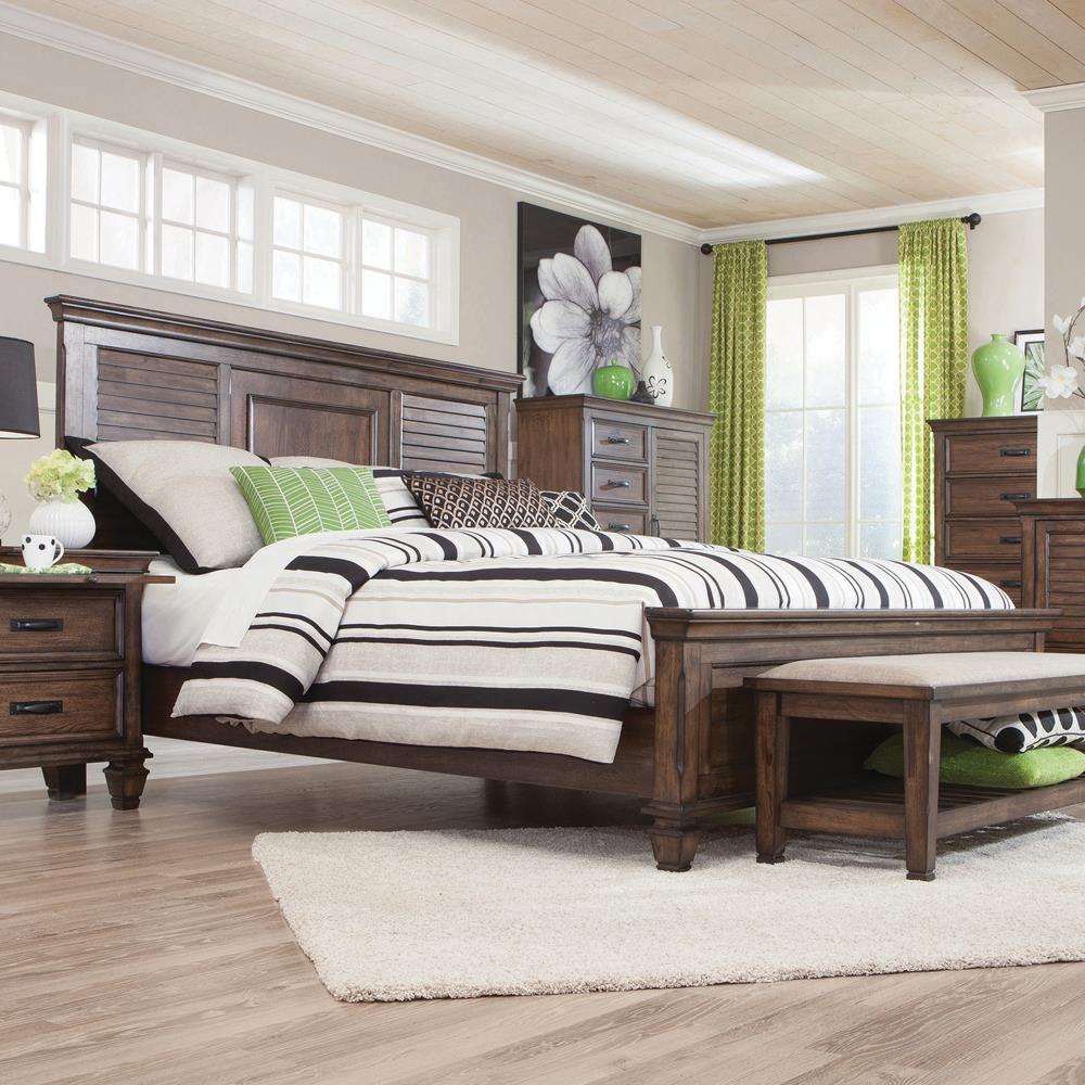 Franco Burnished Oak Eastern King Bed - ATL FURNITURE