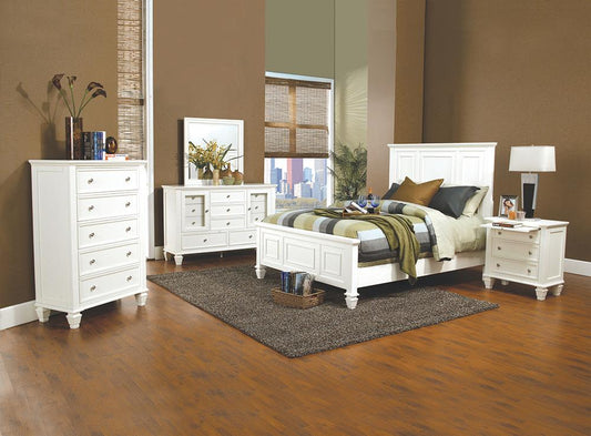 Sandy Beach White King Four-Piece Bedroom Set - ATL FURNITURE