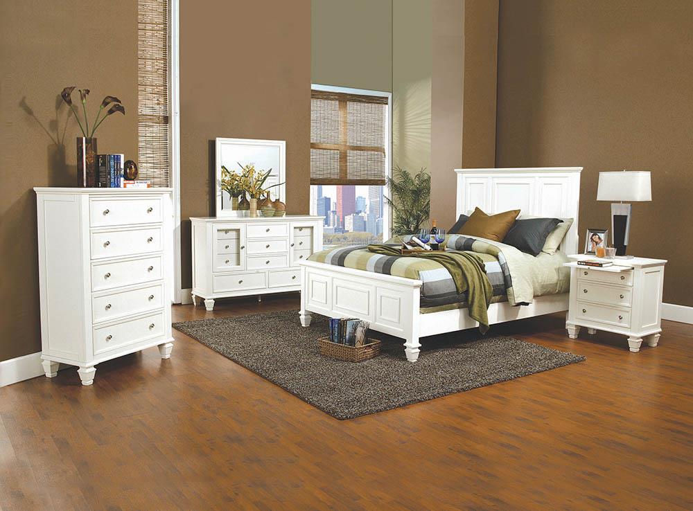 Sandy Beach White Eastern King Bed - ATL FURNITURE