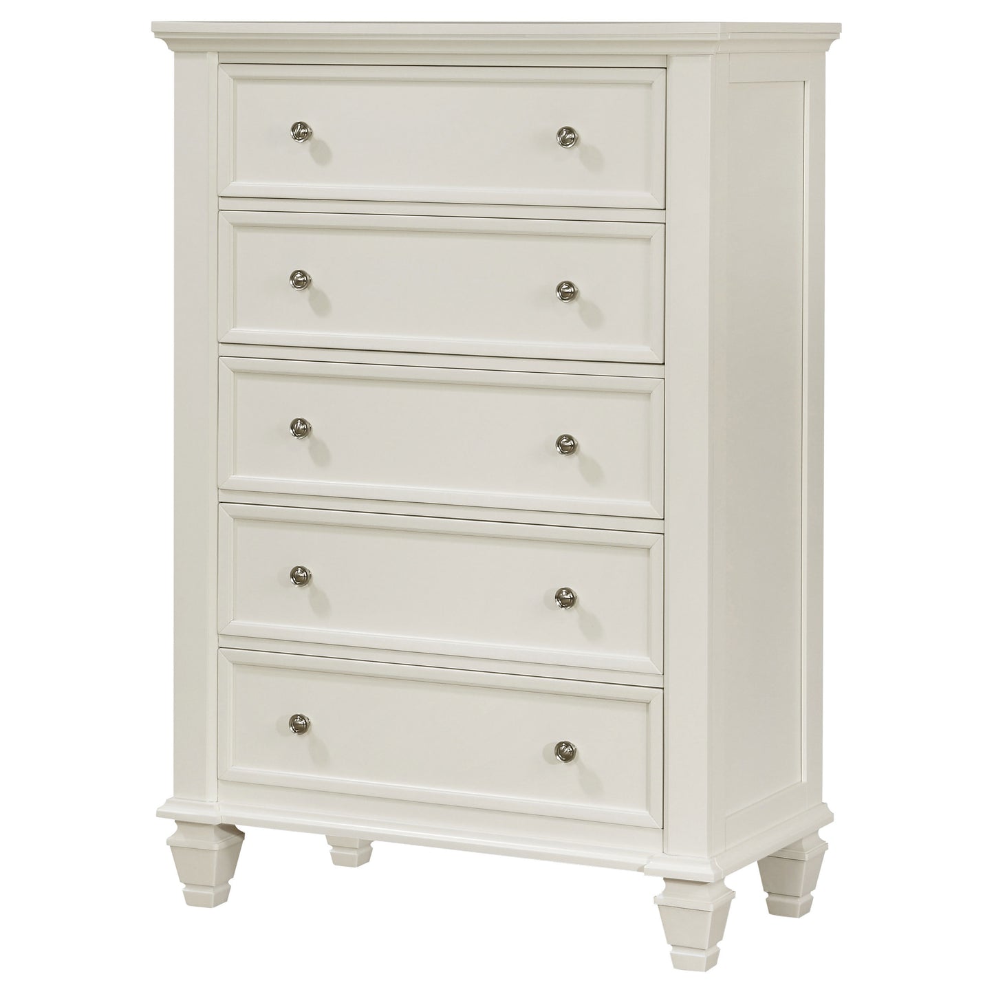 Sandy Beach 5-drawer Rectangular Chest Cream White