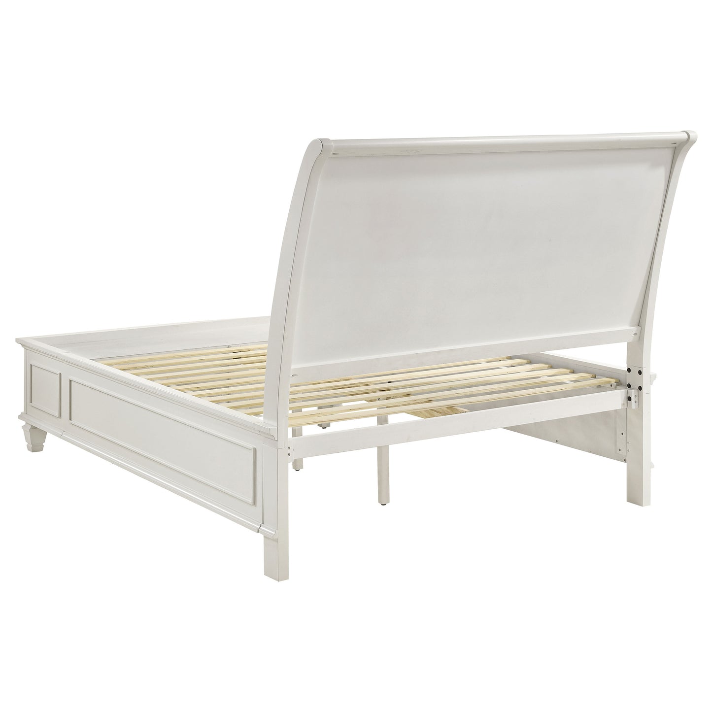 Sandy Beach Eastern King Storage Sleigh Bed Cream White