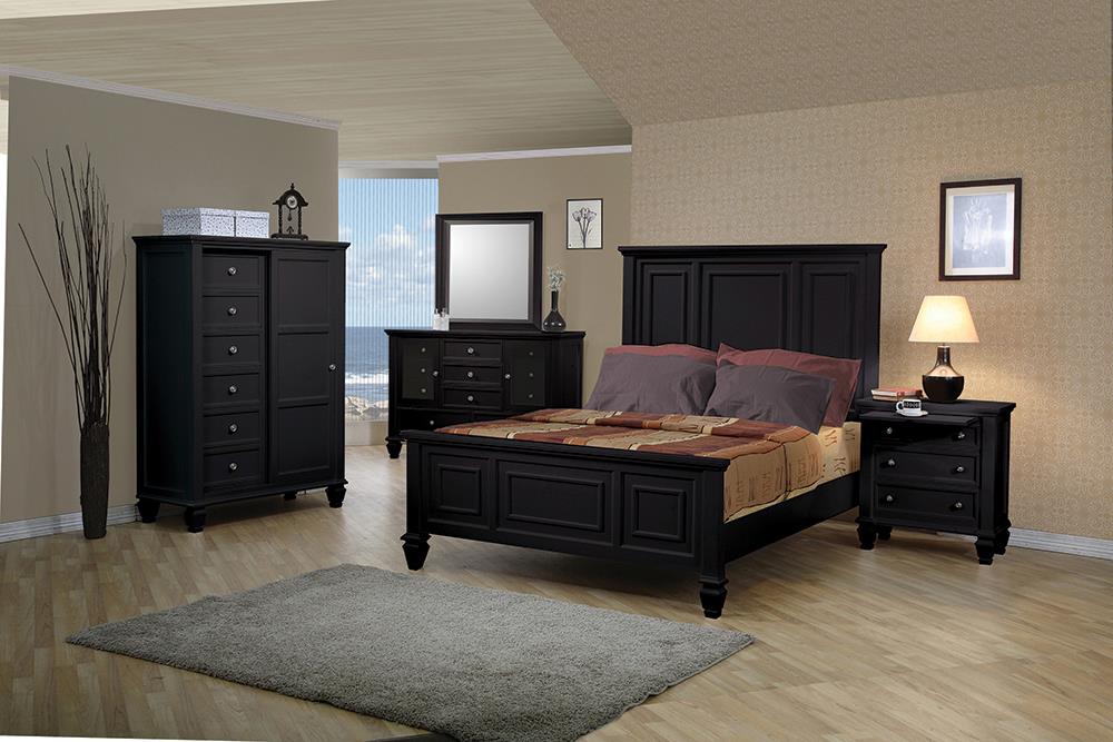 G201321KE-S5 Sandy Beach Black King Five-Piece Bedroom Set - ATL FURNITURE