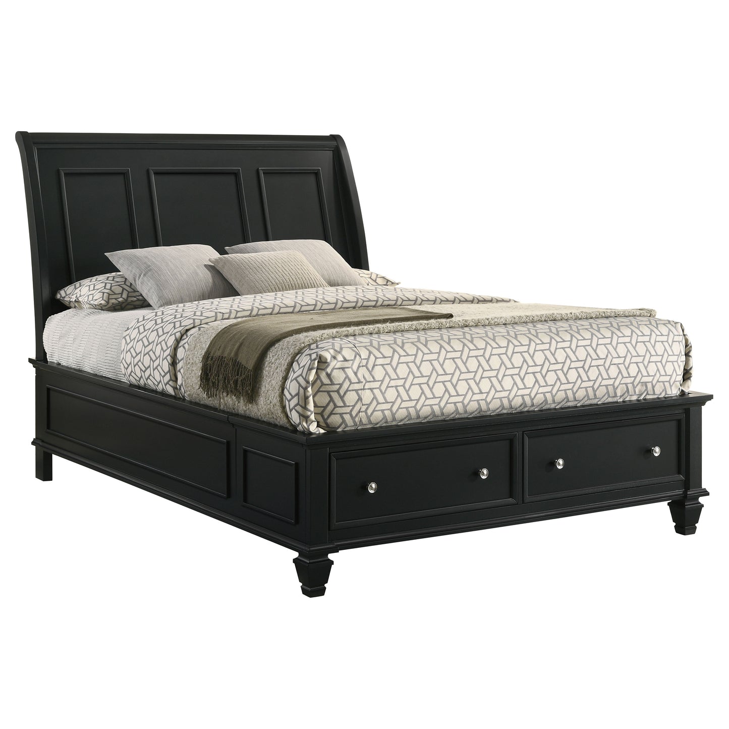 Sandy Beach Eastern King Storage Sleigh Bed Black