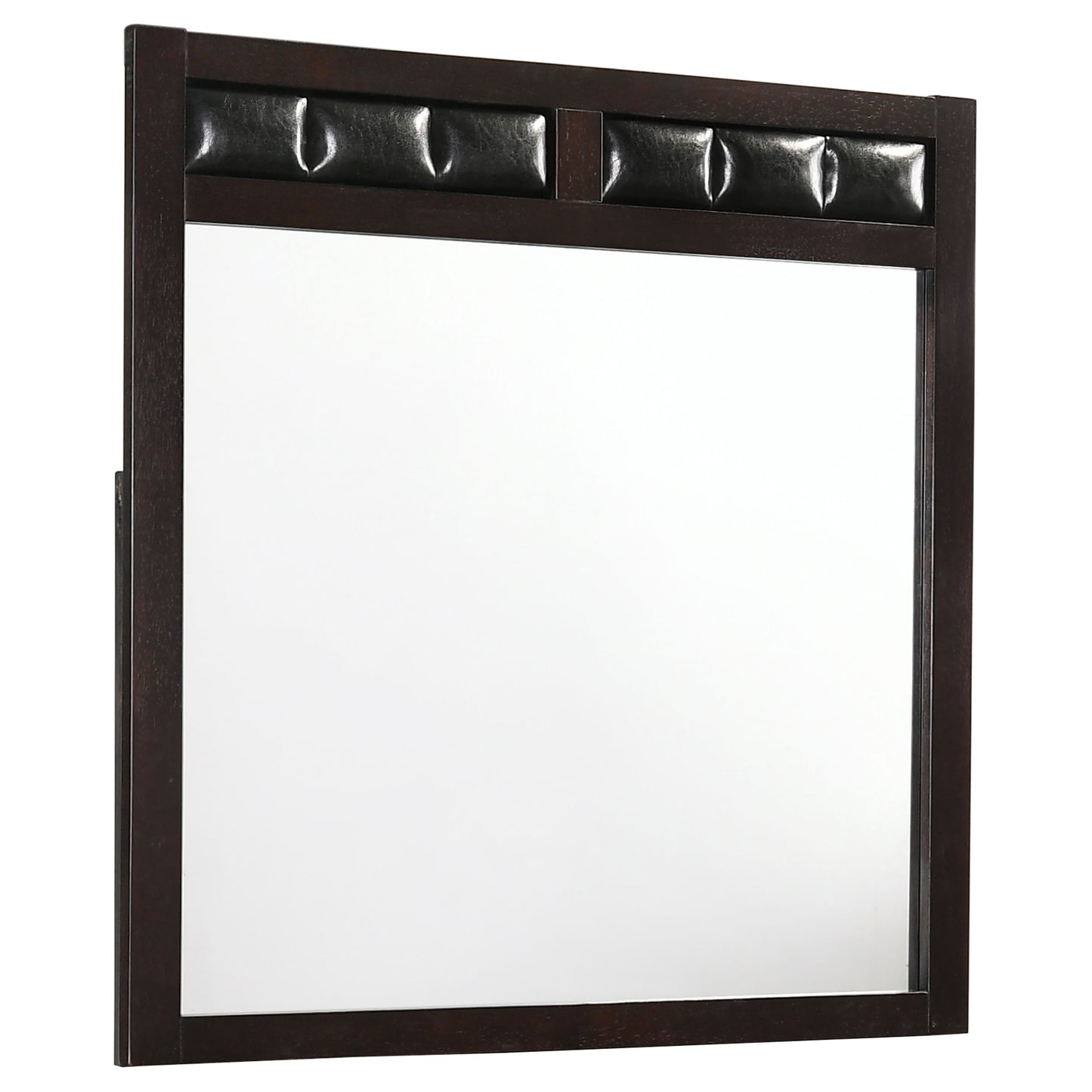 Carlton Eastern King Upholstered Bed Cappuccino and Black