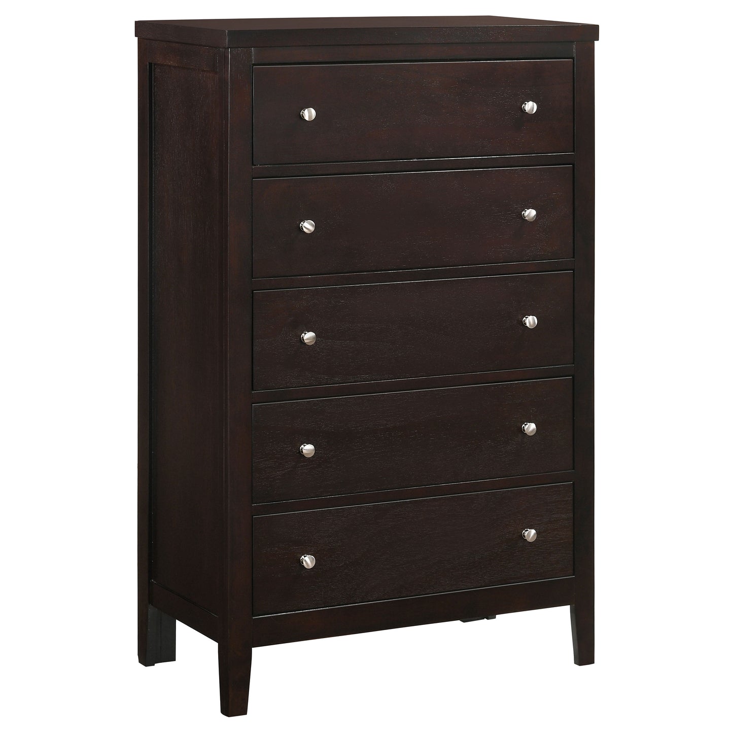 Carlton Eastern King Upholstered Bed Cappuccino and Black