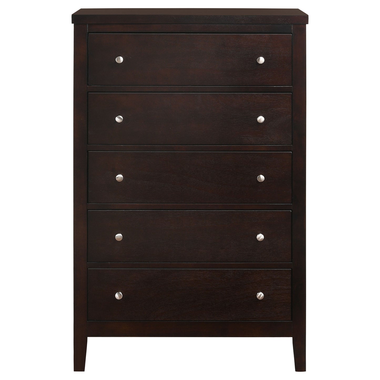 Carlton Eastern King Upholstered Bed Cappuccino and Black