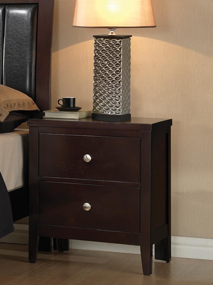 Carlton Cappuccino Two-Drawer Nightstand - ATL FURNITURE