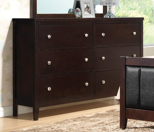 Carlton Cappuccino Six-Drawer Dresser - ATL FURNITURE