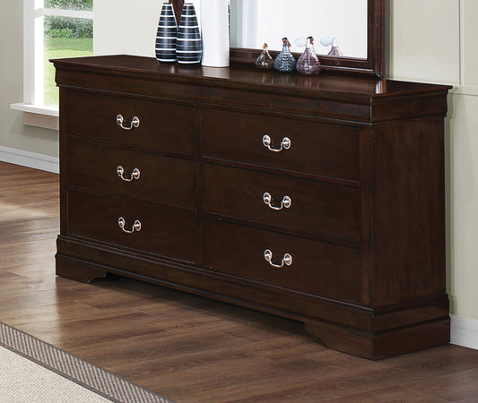 Louis Philippe 6-drawer Dresser Cappuccino