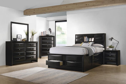 Briana Transitional Black Eastern King Four-Piece Bedroom Set - ATL FURNITURE