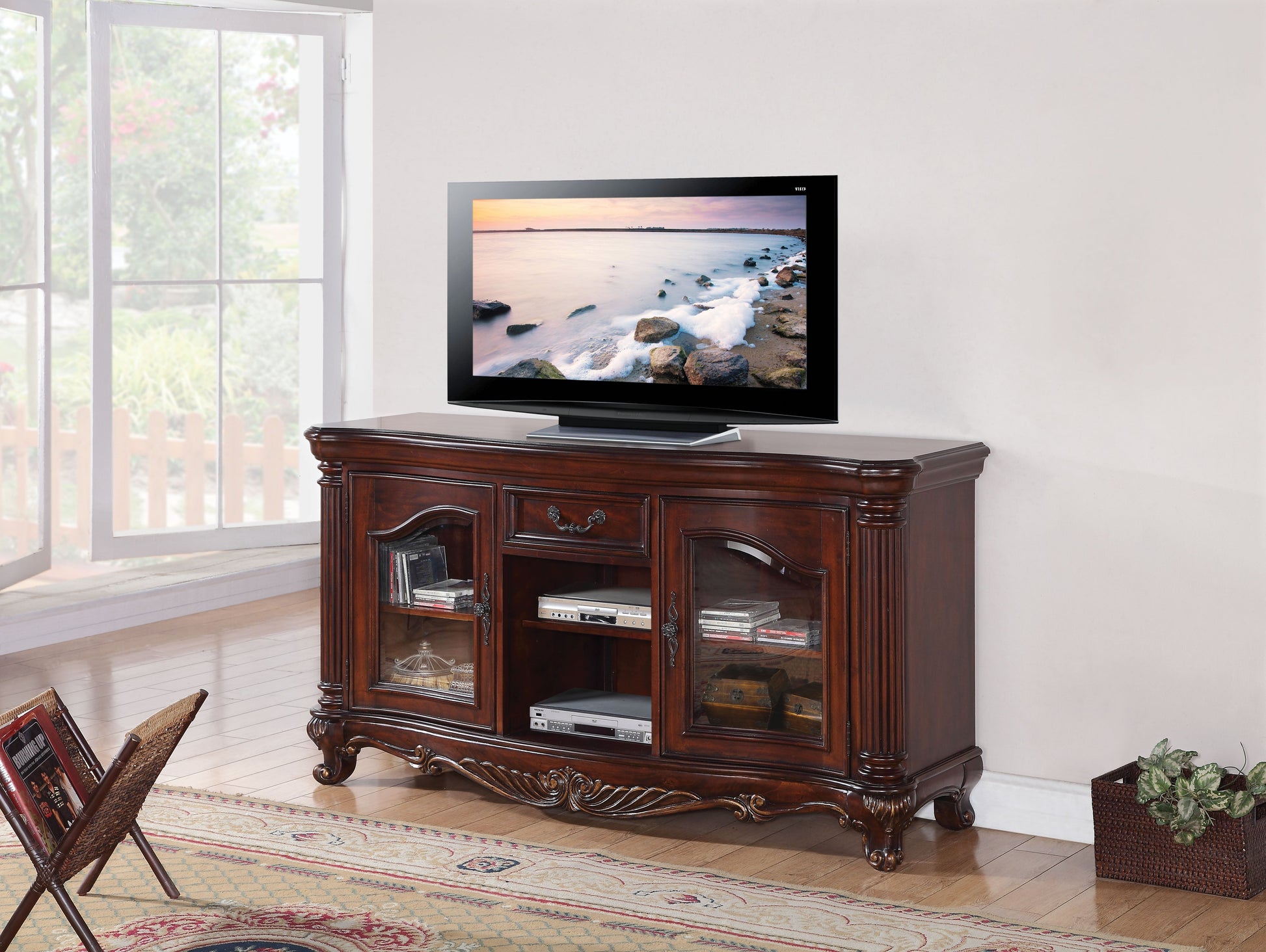 Remington Brown Cherry TV Stand - ATL FURNITURE