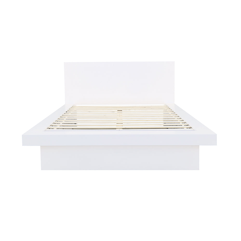 Jessica Wood Queen LED Panel Bed Cream White