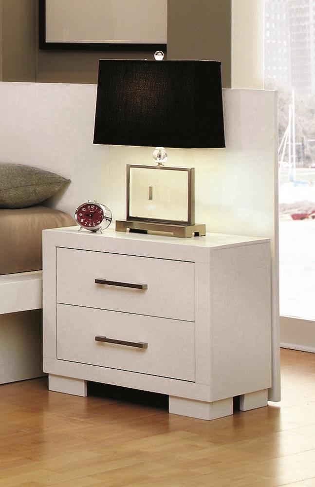 Jessica Contemporary White Nightstand - ATL FURNITURE