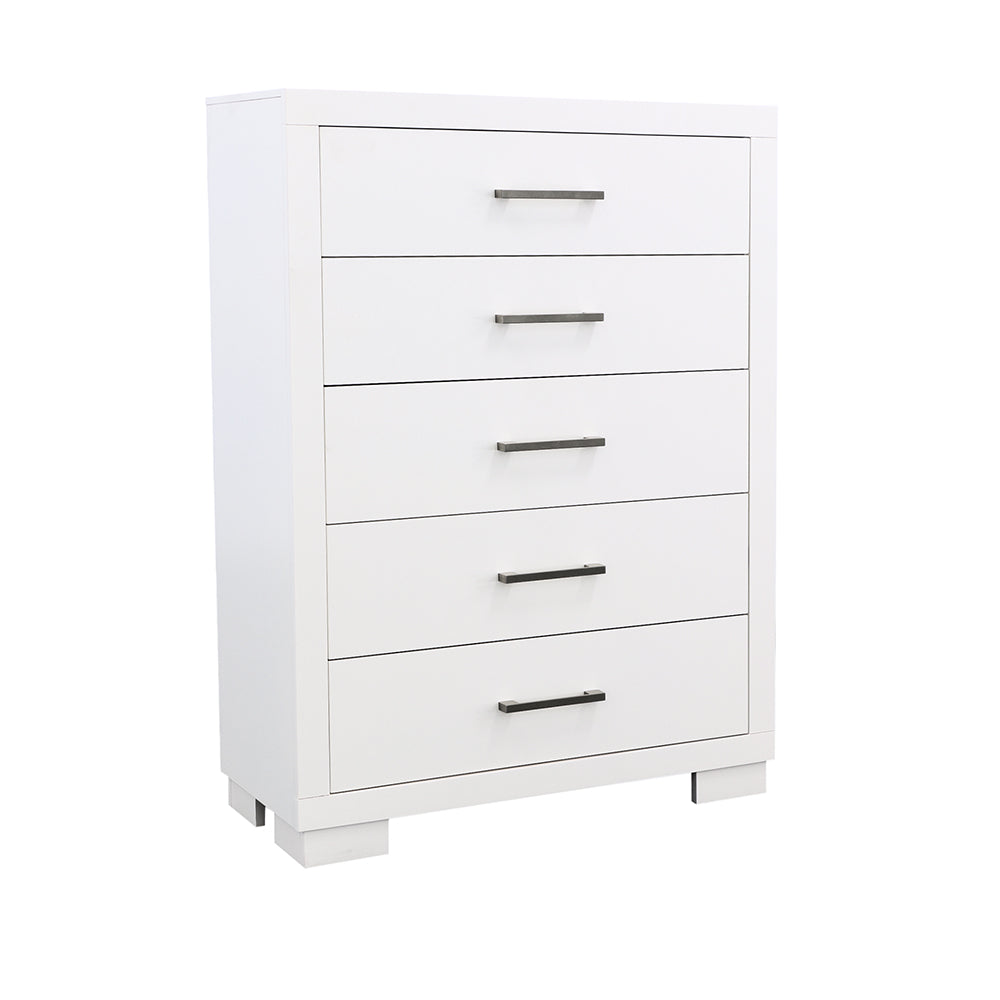 Jessica 5-drawer Bedroom Chest Cream White