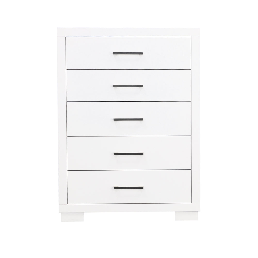 Jessica 5-drawer Bedroom Chest Cream White