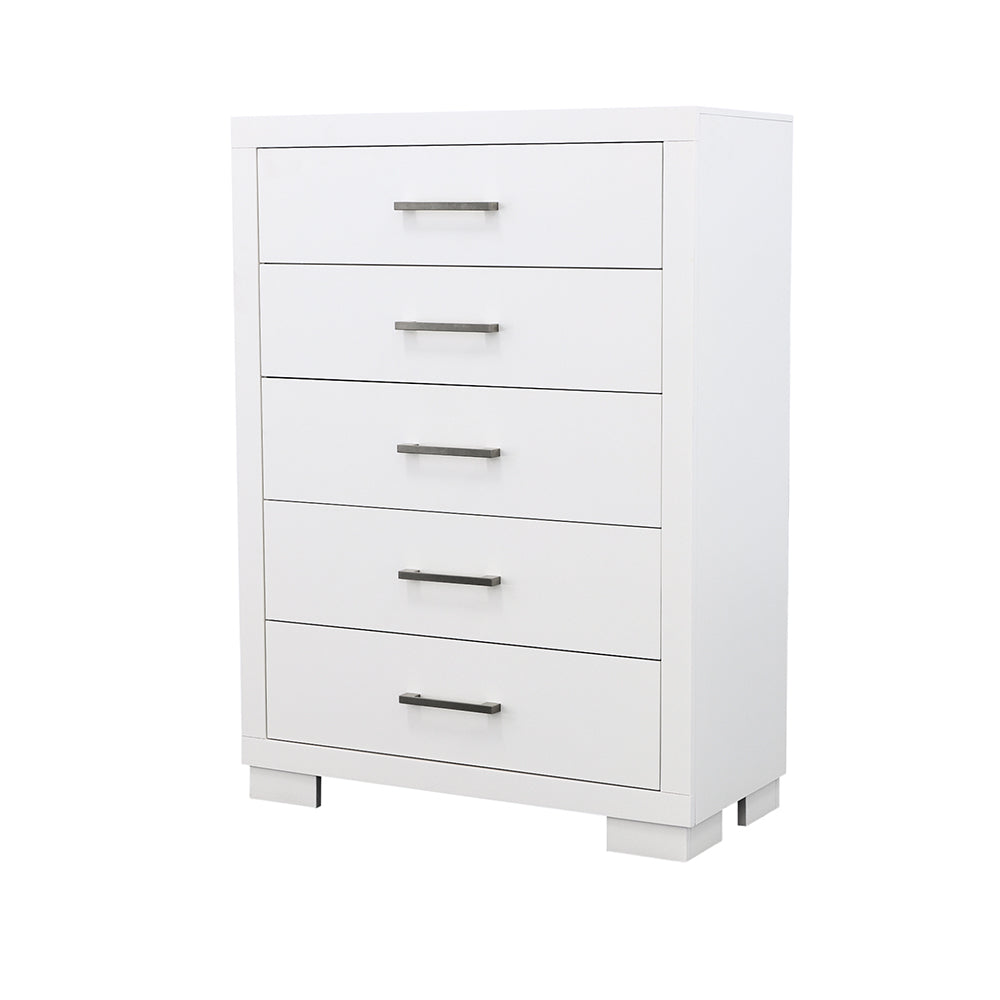 Jessica 5-drawer Bedroom Chest Cream White