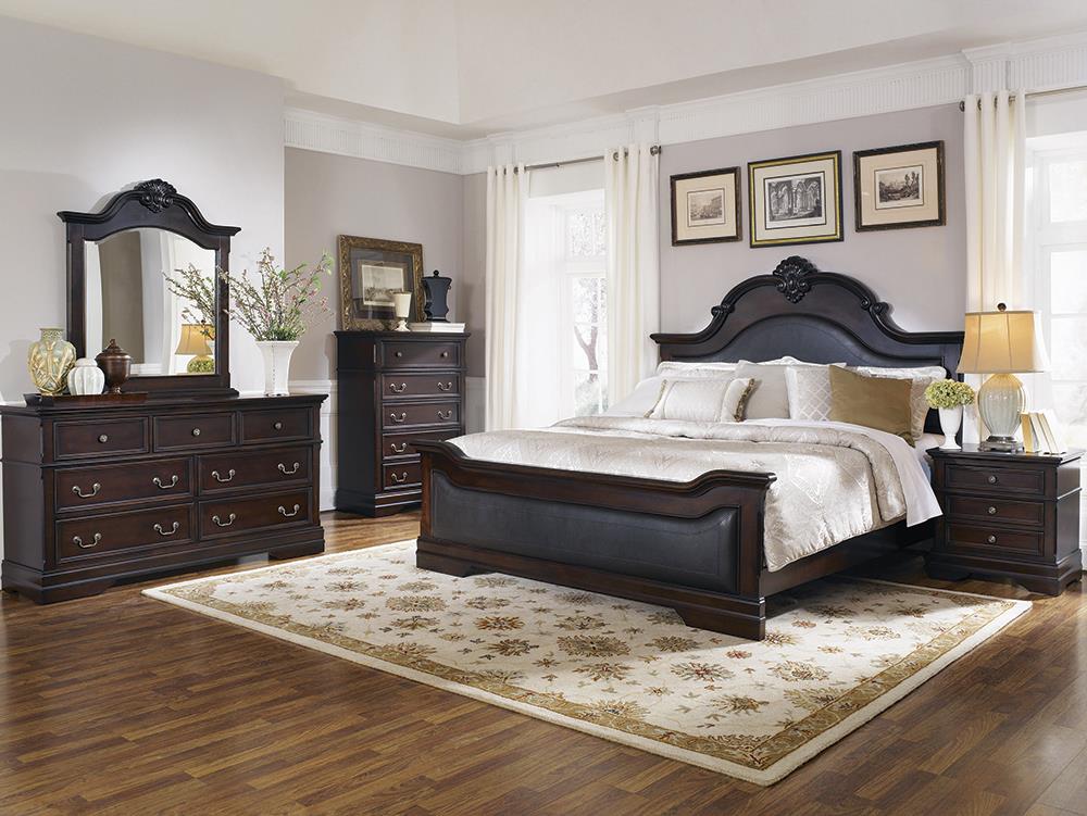 Cambridge Traditional Dark Brown Eastern King Four-Piece Set - ATL FURNITURE