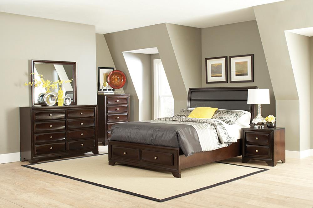 Jaxson Transitional Cappuccino Eastern King Bed - ATL FURNITURE