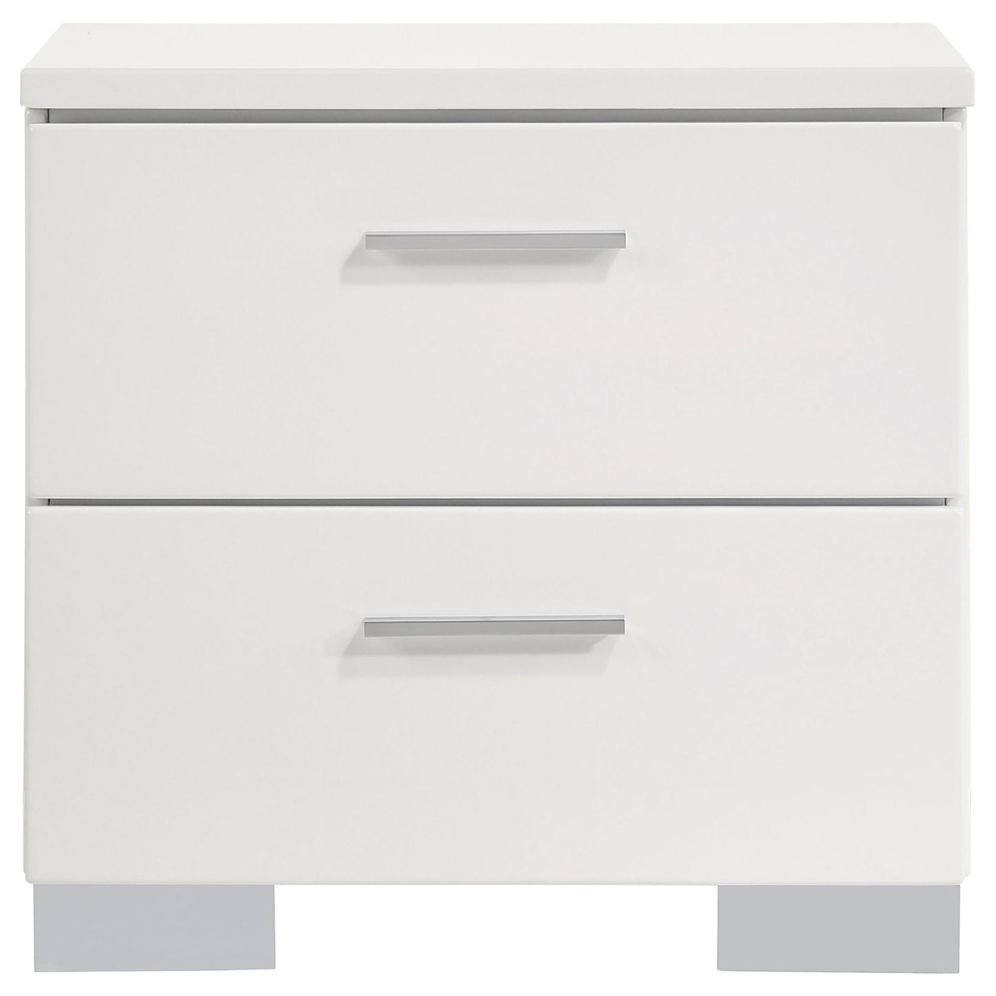 Felicity Twin Panel Bed with LED Lighting Glossy White