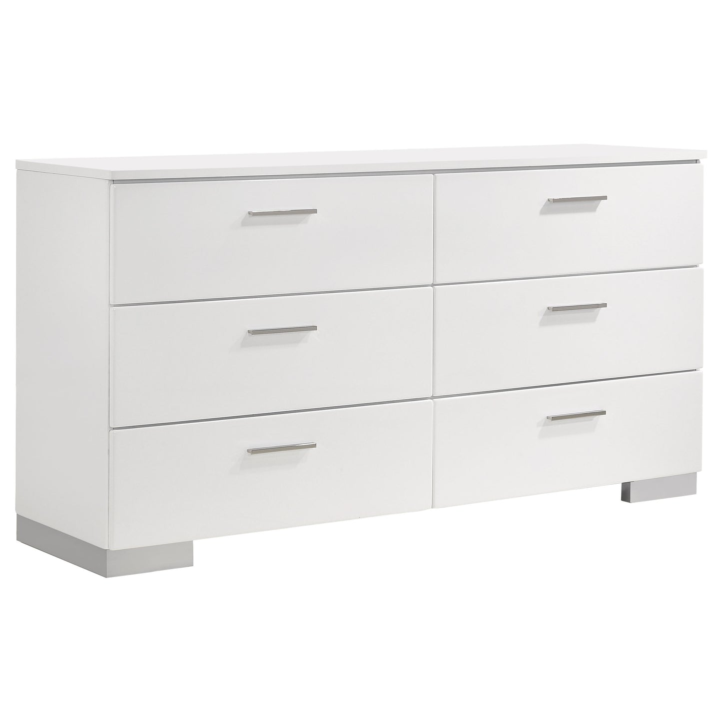 Felicity Twin Panel Bed with LED Lighting Glossy White